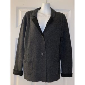 WOMEN BENEDETTA B. ITALIAN MERINO WOOL/ CASHMERE MIX SWEATER- JACKET SIZE Medium